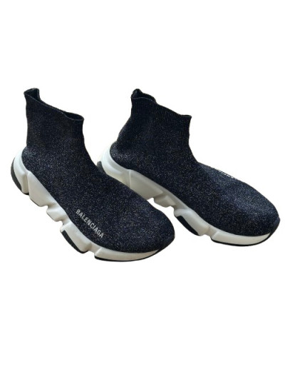 BALENCIAGA Speed Trainer 38 Glitzer Pre-owned Designer Secondhand Luxurylove