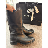 High leather boots 40 black leather boots