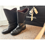 High leather boots 40 black leather boots