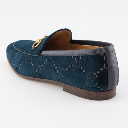 GUCCI Jordaan Horsebit Samt Loafer blau Herren 43 NEU Pre-owned Designer Secondhand Luxurylove