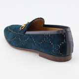 GUCCI Jordaan Horsebit Samt Loafer blau Herren 43 NEU Pre-owned Designer Secondhand Luxurylove