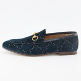 GUCCI Jordaan Horsebit Samt Loafer blau Herren 43 NEU Pre-owned Designer Secondhand Luxurylove