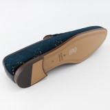 GUCCI Jordaan Horsebit Samt Loafer blau Herren 43 NEU Pre-owned Designer Secondhand Luxurylove