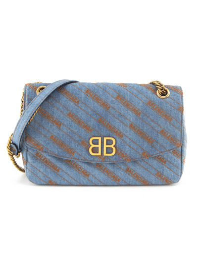 BALENCIAGA Chain Bag medium Denim blau Pre-owned Designer Secondhand Luxurylove