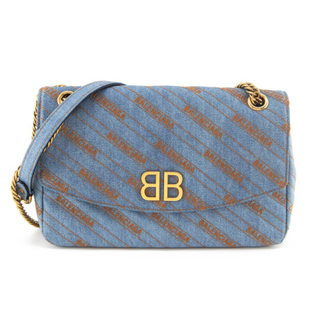 BALENCIAGA Chain Bag medium Denim - Pre-loved Designer Second Hand | LUXURYLOVE