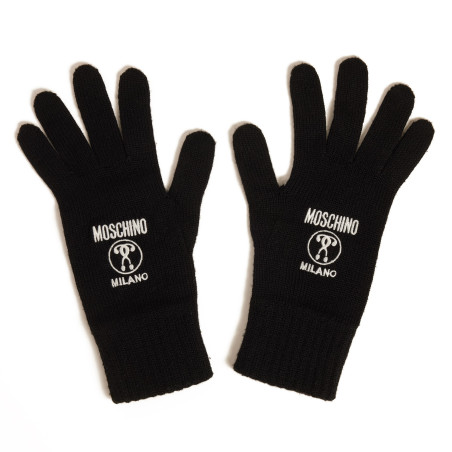MOSCHINO Handschuhe Woll-Strick schwarz onesize Pre-owned Designer Secondhand Luxurylove