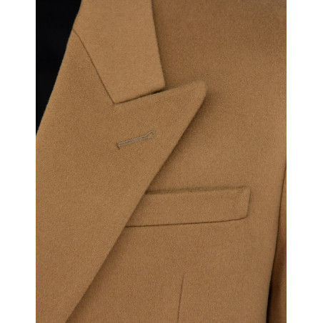 SAINT LAURENT Doppelreihiges Sakko Wolle Camel Herren Pre-owned Designer Secondhand Luxurylove.