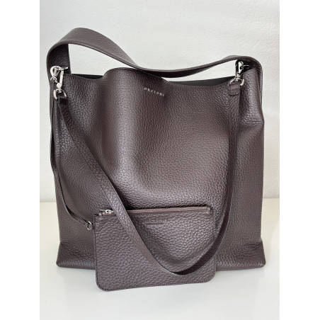 ORICIANI Tasche dunkel graues Kalbsleder Pre-owned Designer Secondhand Luxurylove 