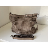 ABRO Tasche Leder Taupe Flechtmuster Pre-owned Designer Secondhand Luxurylove