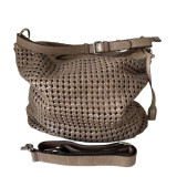 ABRO Tasche Leder Taupe Flechtmuster Pre-owned Designer Secondhand Luxurylove