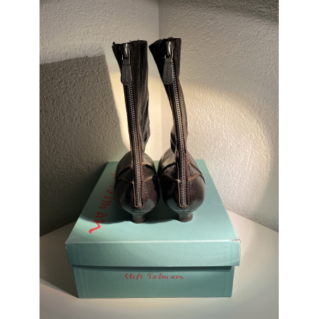 STEFI TALMAN Stiefeletten Leder braun 39 Pre-owned Designer Secondhand Luxurylove