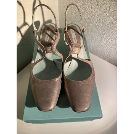 STEFI TALMAN Sandalen Leder gold 39.5 Pre-owned Designer Secondhand Luxurylove