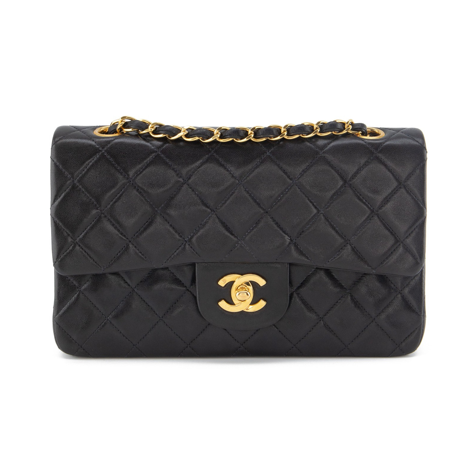 CHANEL Double Flap Bag small Lammleder schwarz Pre-owned Designer Secondhand Luxurylove CHANEL Double Flap Bag small Lammleder schwarz Pre-owned Designer Secondhand Luxurylove