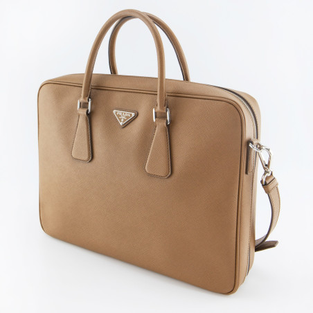 PRADA Saffiano briefcase with strap - Pre-loved Designer Second Hand | LUXURYLOVE