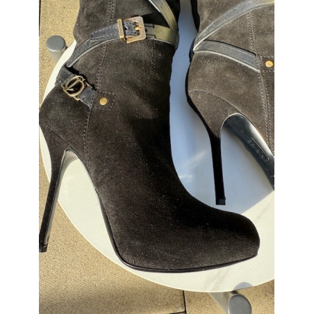 DIOR Stiletto Stiefel Wildleder schwarz 39 Pre-owned Designer Secondhand Luxurylove