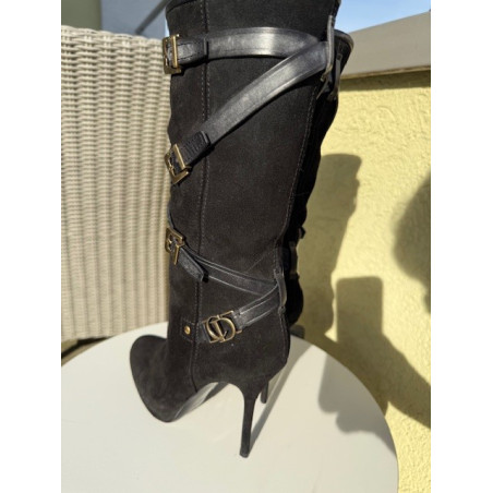 DIOR Stiletto Stiefel Wildleder schwarz 39 Pre-owned Designer Secondhand Luxurylove