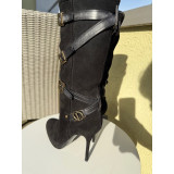 DIOR Stiletto Stiefel Wildleder schwarz 39 Pre-owned Designer Secondhand Luxurylove