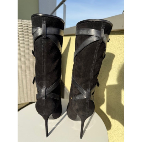 DIOR Stiletto Stiefel Wildleder schwarz 39 Pre-owned Designer Secondhand Luxurylove
