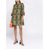 LA DOUBLEJ Kleid grün Tigermuster L Pre-owned Designer Secondhand Luxurylove