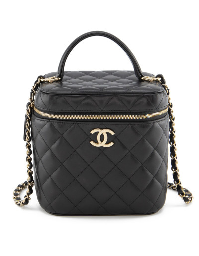 CHANEL Top Handle Vanity Crossbody Bag schwarz Pre-owned Designer Secondhand Luxurylove