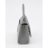 BALENCIAGA Hourglass Nano Bag Glitter silber Pre-owned Designer Secondhand Luxurylove