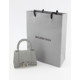 BALENCIAGA Hourglass Nano Bag Glitter silber Pre-owned Designer Secondhand Luxurylove