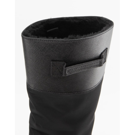 PRADA Winterstiefel gefüttert Saffiano & Nylon schwarz 36.5 Pre-owned Designer Secondhand Luxurylove