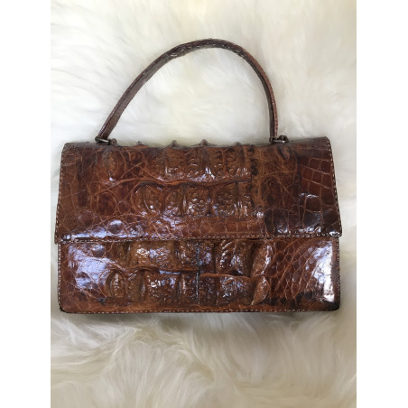Kroko Tasche braun exotic leather bag