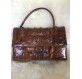 Kroko Tasche braun exotic leather bag