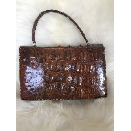 Kroko Tasche braun exotic leather bag