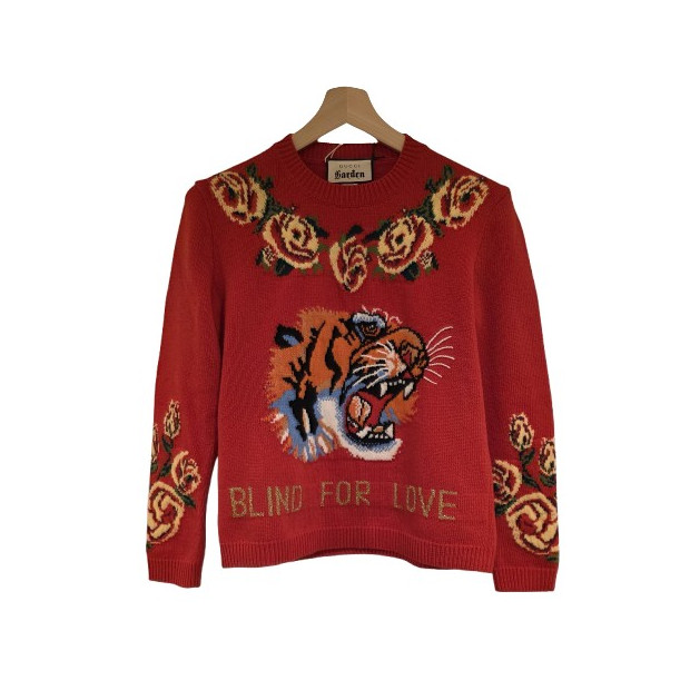 GUCCI Garden Pullover Tiger rot XS - NEU Pre-owned Designer Secondhand Luxurylove