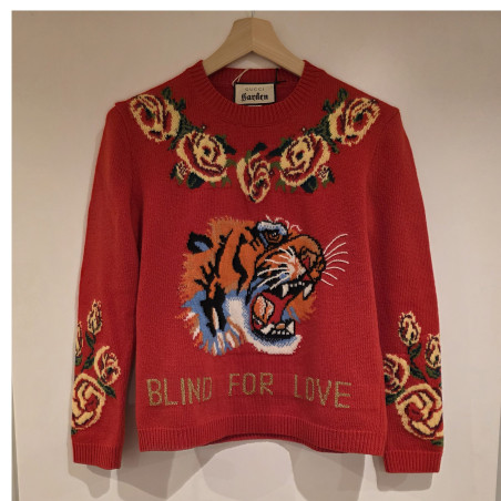 GUCCI Garden Pullover Tiger rot XS - NEU Pre-owned Designer Secondhand Luxurylove