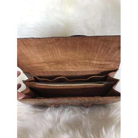 Kroko Tasche braun exotic leather bag