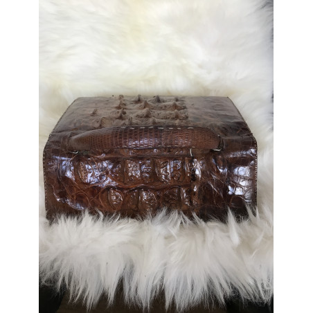 Kroko Tasche braun exotic leather bag