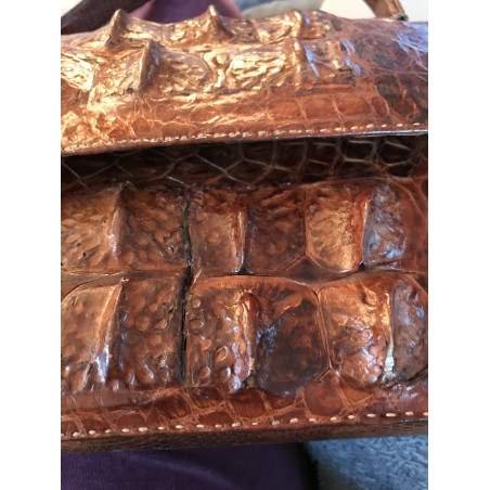 Kroko Tasche braun exotic leather bag