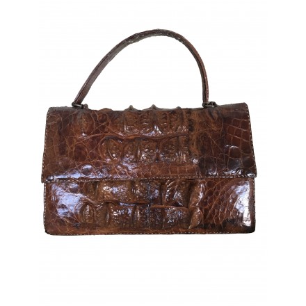 Kroko Tasche braun exotic leather bag