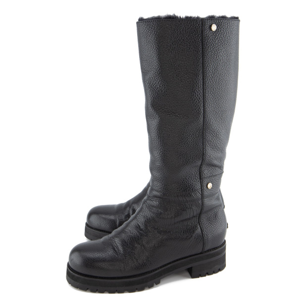 JIMMY CHOO Winterstiefel gefüttert schwarz 38 Pre-owned Designer Secondhand Luxurylove