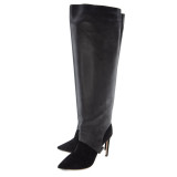 JIMMY CHOO Stiletto Stiefel mit abnehmbaren Gamaschen schwarz 38 Pre-owned Designer Secondhand Luxurylove.