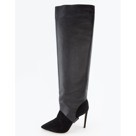 JIMMY CHOO Stiletto Stiefel mit abnehmbaren Gamaschen schwarz 38 Pre-owned Designer Secondhand Luxurylove.