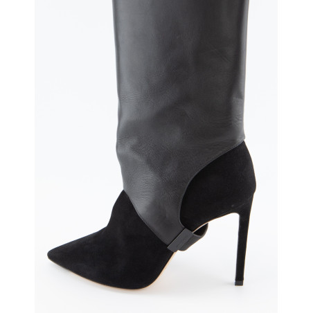 JIMMY CHOO Stiletto Stiefel mit abnehmbaren Gamaschen schwarz 38 Pre-owned Designer Secondhand Luxurylove.