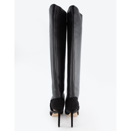 JIMMY CHOO Hurley 100 stiletto boots with removable gaiters - Pre-loved Designer Second Hand | LUXURYLOVE