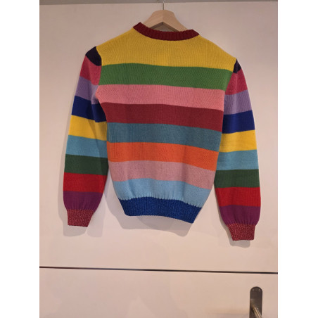 GUCCI Strickpullover Katze Rainbow Streifen S Pre-owned Designer Secondhand Luxurylove.