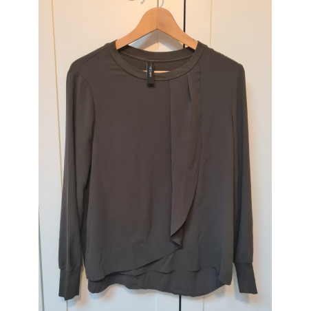 MARC CAIN Braune Tunika mit Faltenwurf - Pre-loved Designer Second Hand | LUXURYLOVE