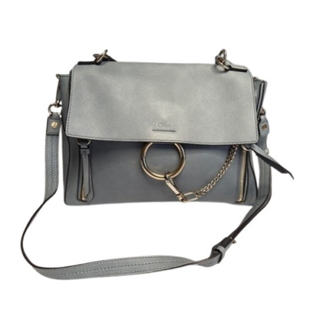 CHLOÉ Faye Bag medium hellblau Pre-owned Designer Secondhand Luxurylove