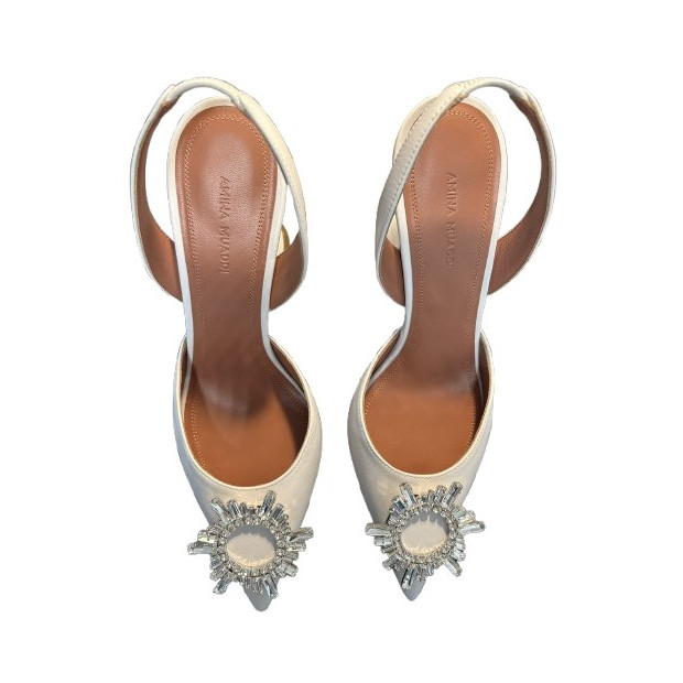 AMINA MUADDI Begum 95 Crystal slingback pumps - Pre-loved Designer Second Hand | LUXURYLOVE