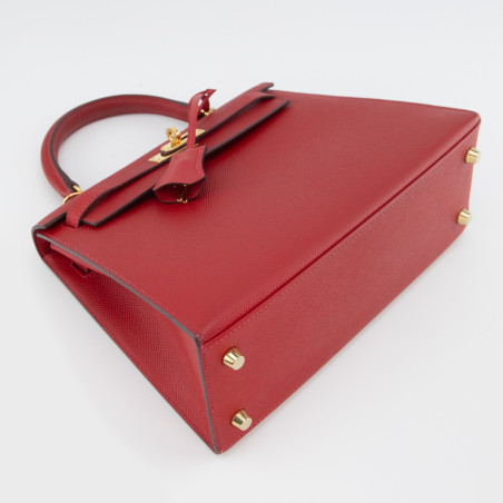 HERMÈS Kelly 25 Sellier Epsom Rouge Casaque 2017 - Pre-loved Designer Second Hand | LUXURYLOVE