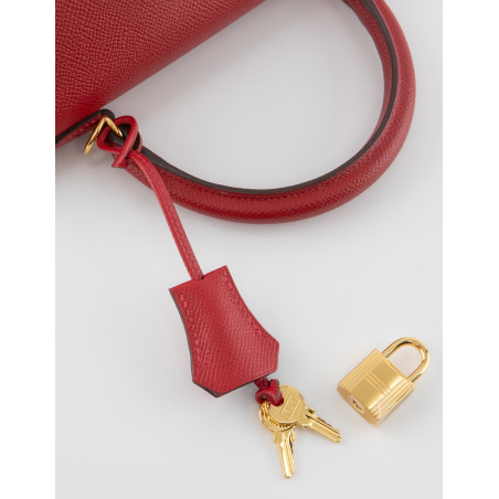 HERMÈS Kelly 25 Sellier Epsom Rouge Casaque 2017 - Pre-loved Designer Second Hand | LUXURYLOVE
