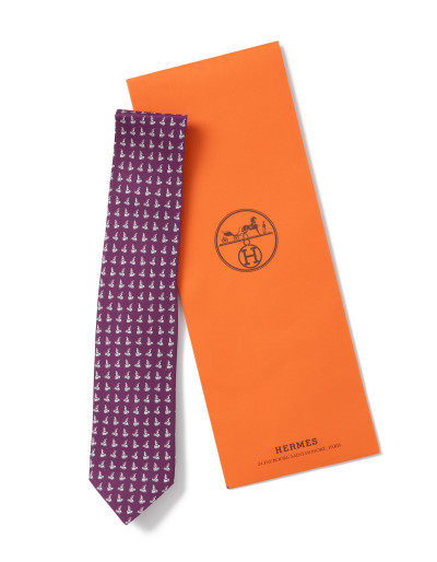 HERMÈS Penguin silk tie - Pre-loved Designer Second Hand | LUXURYLOVE