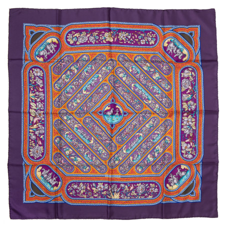 HERMÈS Silk scarf foulard Carré 90 "Qalamdan" - Pre-loved Designer Second Hand | LUXURYLOVE