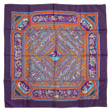 Silk scarf foulard Carré 90 "Qalamdan"